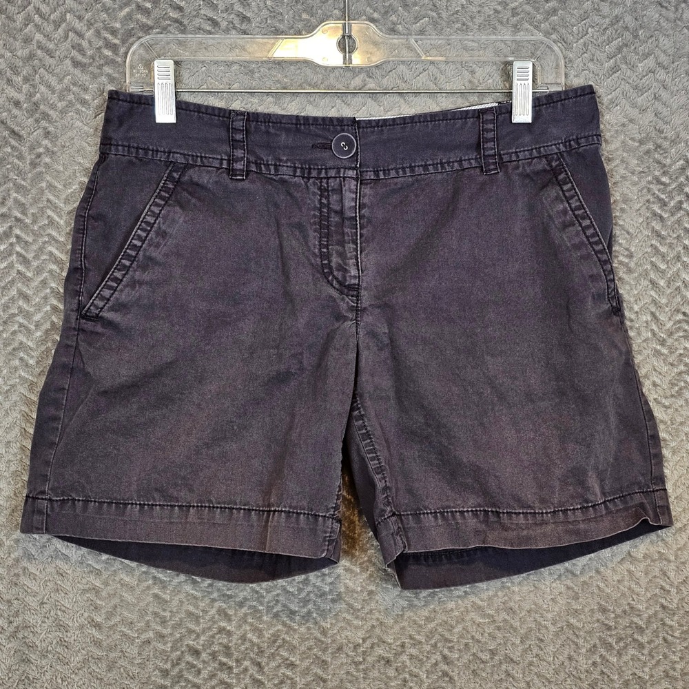 Ann Taylor LOFT Womens Navy Blue Cotton‎ Chino Shorts Size 2 Mid Rise Casual